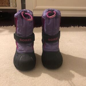 Sorel Kids' Purple and Black Snow Boots